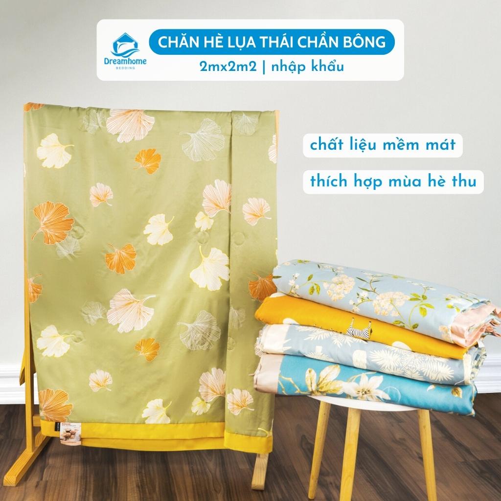 Chăn hè lụa thái trần bông cao cấp, chăn lụa mùa hè thu mềm mát size 2mx2m2