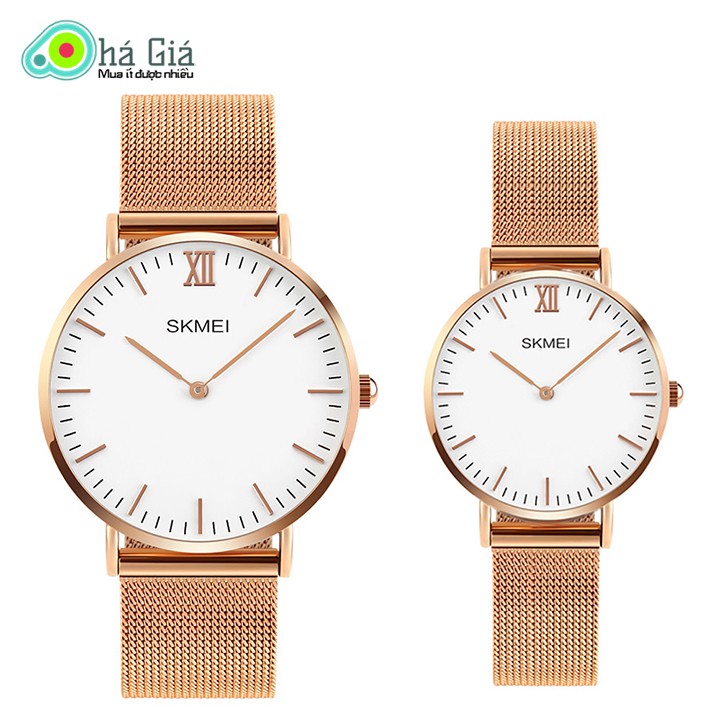 Đồng Hồ Đôi SKMEI 1181 - 1185 Dây Thép Nhuyễn Size Nhí