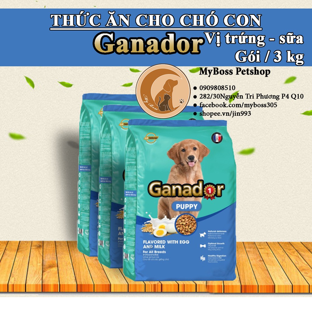 GANADOR- thức ăn hạt cho chó con vị trứng sữa 3kg