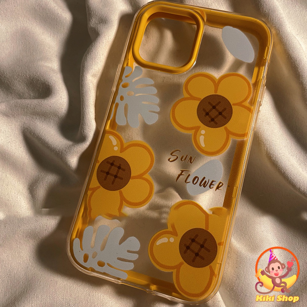 Cho IPhone 11 Ốp Điện Thoại TPU Mềm Trong Suốt Chống Sốc In Hình Hoa Hướng Dương Cho IPhone 14 13 12 11 Pro Max X Xs Max XR 8 7 Plus