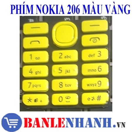 BÀN PHÍM ĐIỆN THOẠI NOKIA 206 MÀU VÀNG