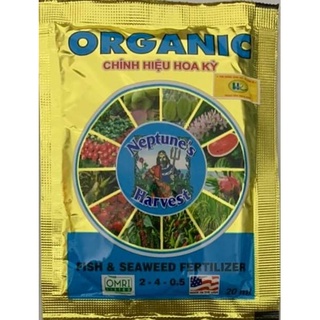 Phân bón lá hữu cơ NEPTUNE'S HARVEST FISH & SEAWEED FERTILIZER 2-4-0,5 (Phân cá) - Gói 20ml (USA)