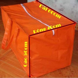 Túi dứa túi bạt Xanh Cam 50x60x40cm may từ bạt Tú Phương