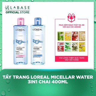 20/12 nước tẩy trang loreal micellar water 3in1 chai 400ml k59