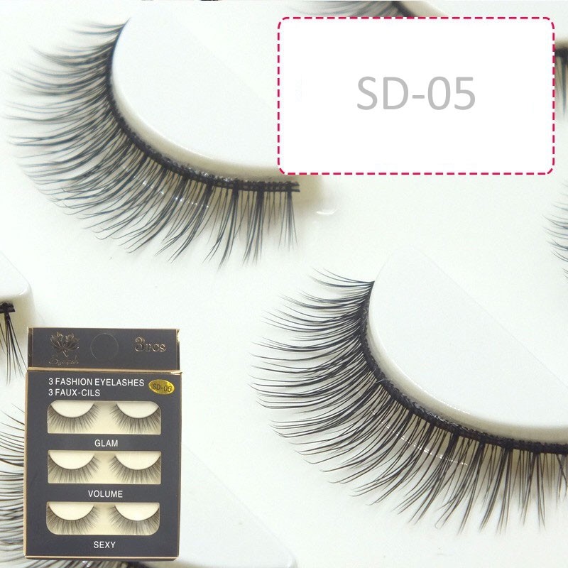 Mi Chồn , Lông Mi Giả Chồn 3D 3PCS 3 Fashion Eyelashes 3 Faux-Cils - bộ 3 cặp vntrade