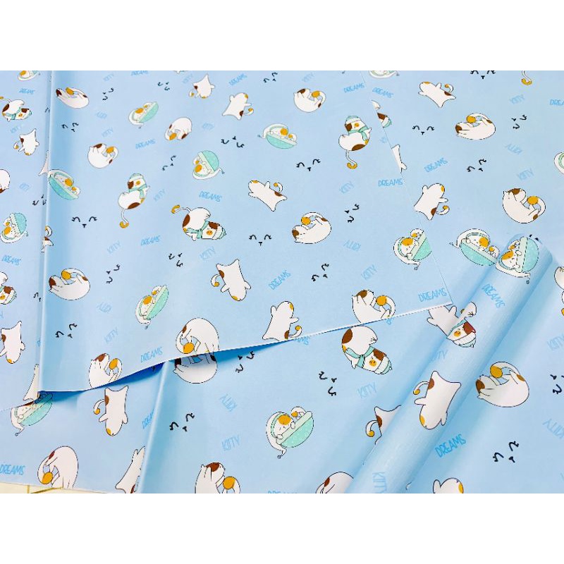 Cuộn 10 tờ GIẤY GÓI QUÀ (50x70cm ) hình MÈO đáng yêu