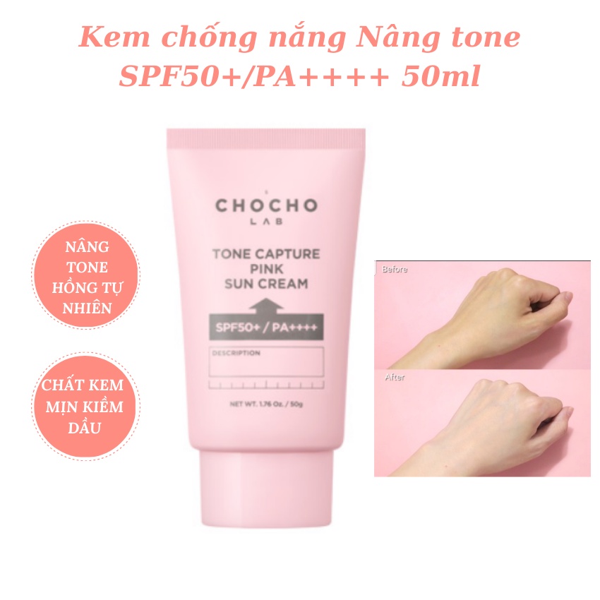 Kem Chống Nắng Chochoslab Nâng Tone Kiềm Dầu Toneup Pink Suncream SPF50+/PA++++ 50g - KOBE YOUNG