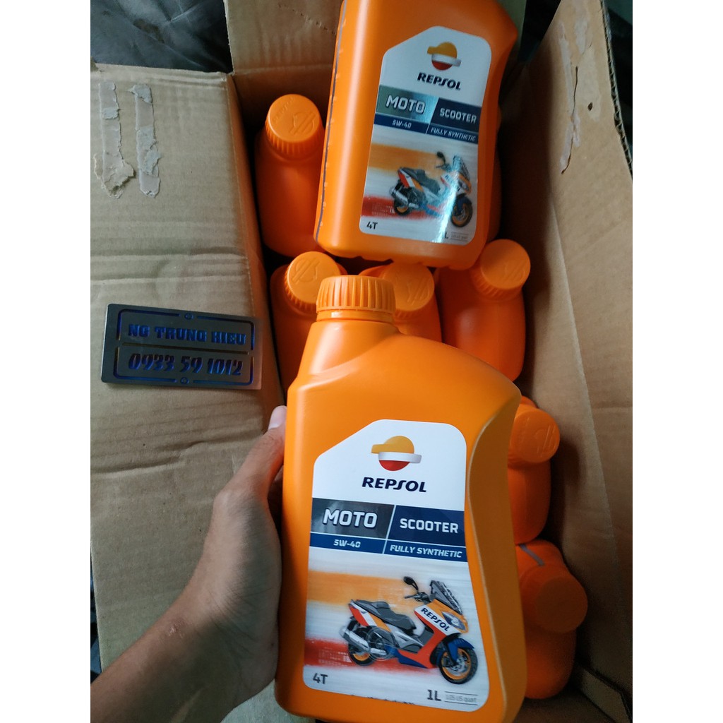 (Combo giá tốt cho xe tay ga) Repsol Scooter 5w40 1L + nhớt lap Motul 80w-90 120ml