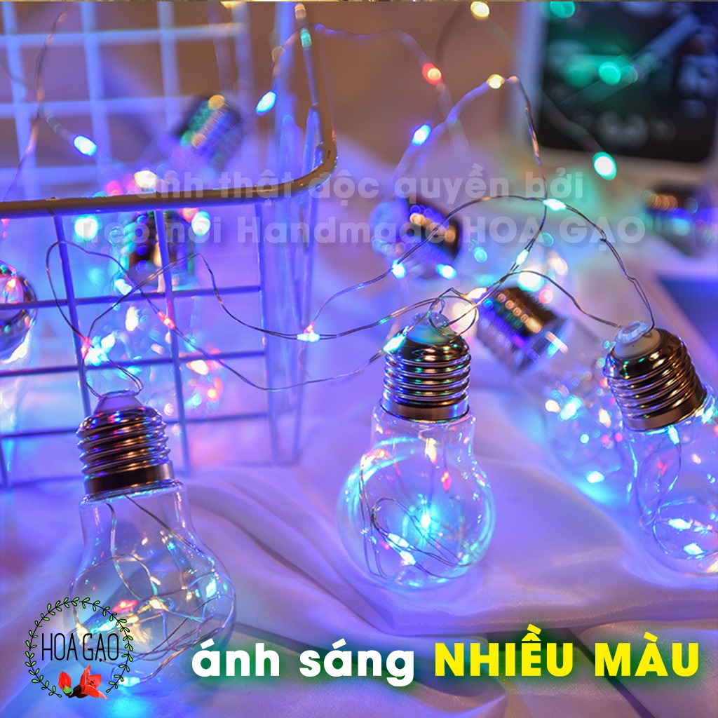 Đèn led trang trí sinh nhật, dây đèn led hình chai hình bóng HOA GẠO GDCV 3m LOẠI TỐT ánh sáng đủ màu, sáng vàng