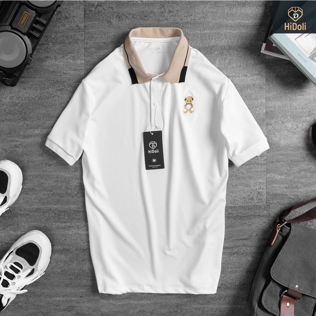 Áo Thun Polo Nam cổ bẻ thêu gấu Tedear vải Cá Sấu Cotton thoáng mát - Hàng chất lượng cao