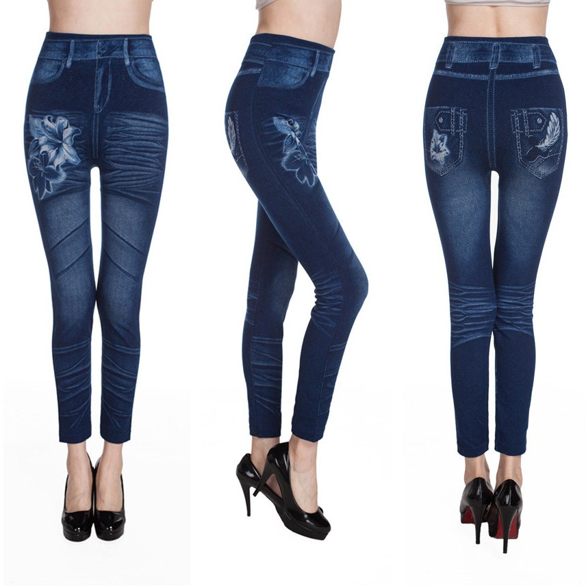 Quần Legging Cotton Co Giãn Yoga Gym Jean In P2047