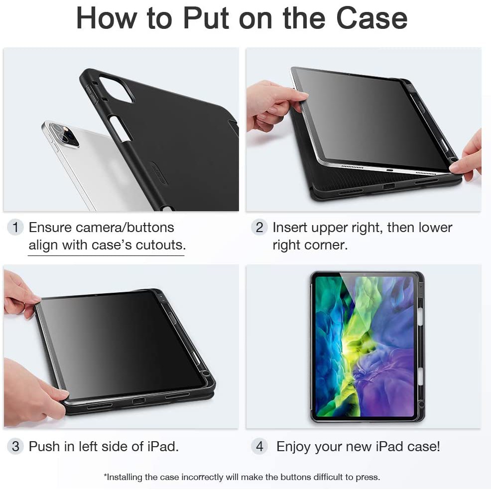 Bao da iPad Pro 11 2020  / iPad Pro 12.9 2020  ESR Rebound Pencil Holder (Có khe cắm bút Apple Pencil)
