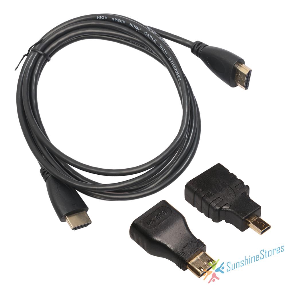 High Speed HDMI to HDMI Male Cable &amp; Micro HDMI Adaptor&amp;Mini HDMI Adapter