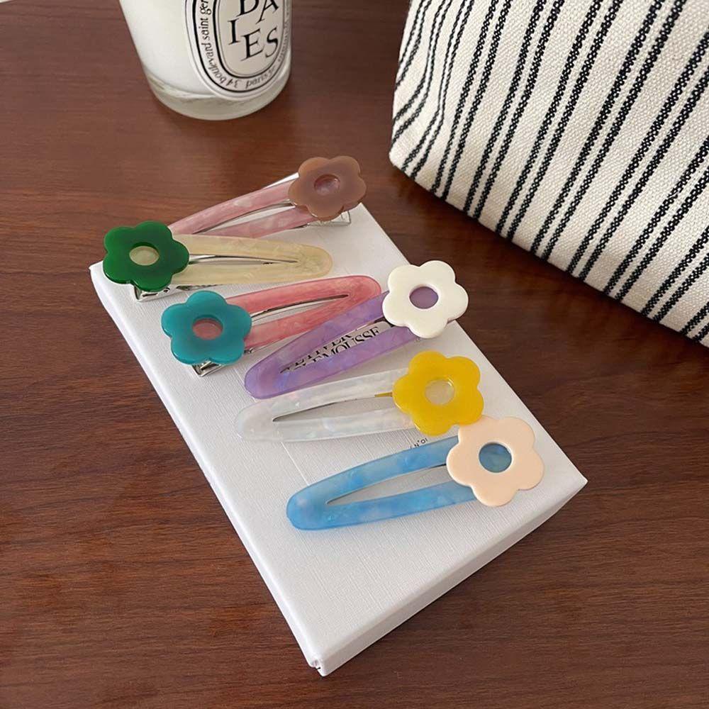 FORBETTER Kẹp Tóc Hình Hoa Màu Sắc Ngọt Ngào Bằng Acrylic Phong Cách Hàn Quốc Cho Nữ