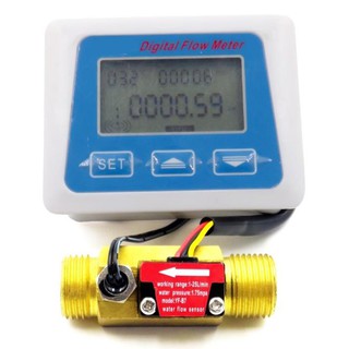 High Quality Digital Lcd Display Water Flow Sensor Meter Flowmeter Time Record DRV