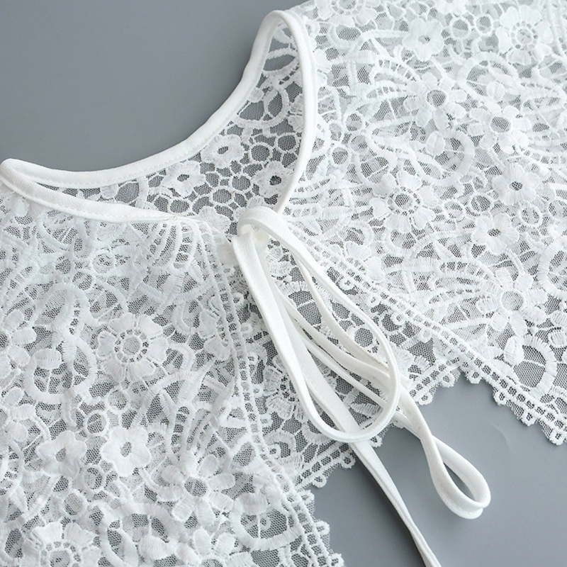 Mũ Trùm Đầu Kiêm Khăn Choàng Cổ Giả Lưới Thêu Hoa Cho Nữ