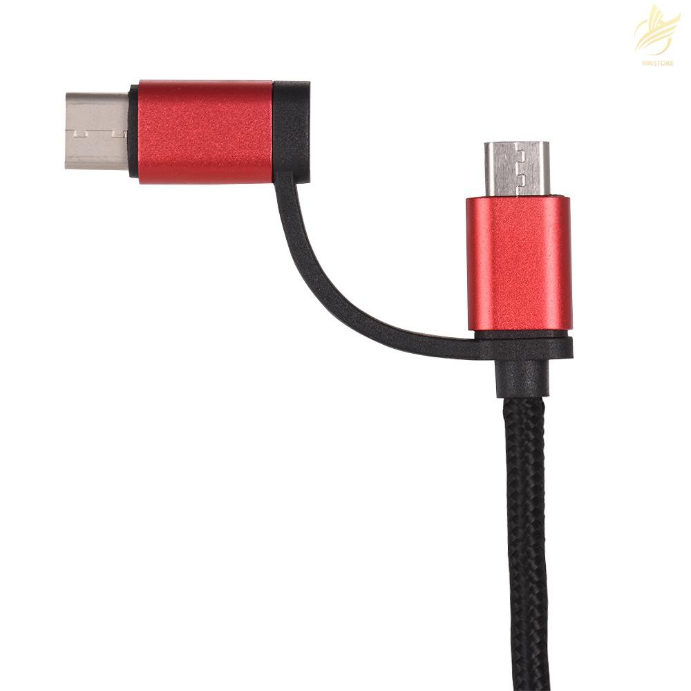 Dây Cáp Sạc Và Truyền Dữ Liệu 2 Trong 1 Type-C Micro Usb Cho Xiaomi Huawei Samsung Galaxy Nokia Sony