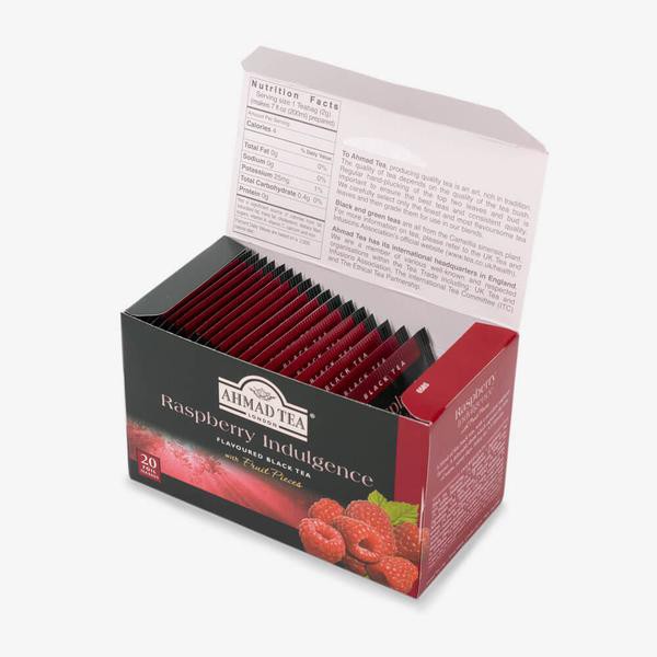 Trà Mâm xôi/ Phúc Bồn Tử Ahmad 40g (túi lọc có bao thiếc - 20 túi/hộp) - Ahmad Raspberry Indulgence Tea