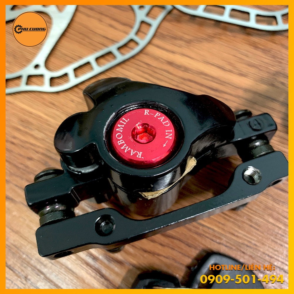 Bộ Phanh Dĩa Nhôm RAMBOMIL F2 Có Khóa Công Nghệ Mới Cho Xe Đạp Thể Thao - F160/R140 &amp; R160/F180