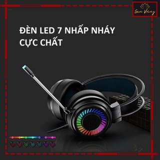 Tai nghe chùm tai có dây dài dùng cho máy tính điện thoại 3 giắc cắm tiện lợi.