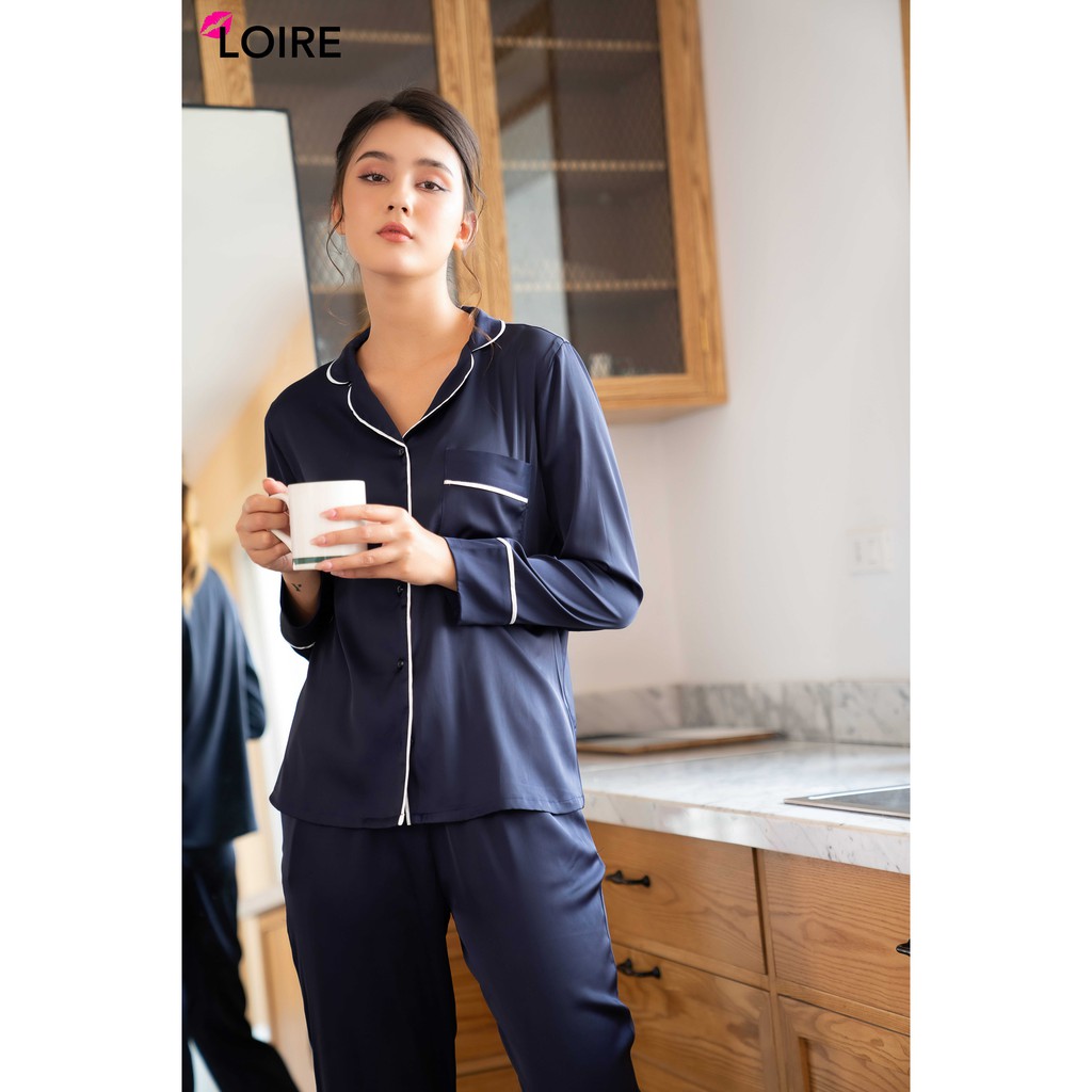 [Mã WABRLR2204 giảm 30K đơn 0Đ] Bộ Đồ Ngủ PIJAMA Nữ LOIRECHIC LPD02 (Áo dài và quần dài)