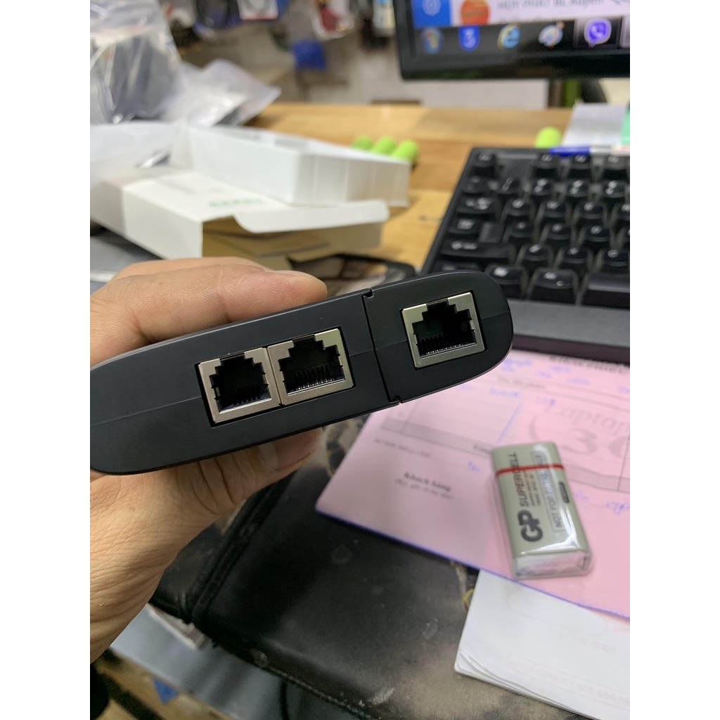 Máy test mạng Ugreen 10950 cao cấp tặng pin 9V chính hãng cao cấp