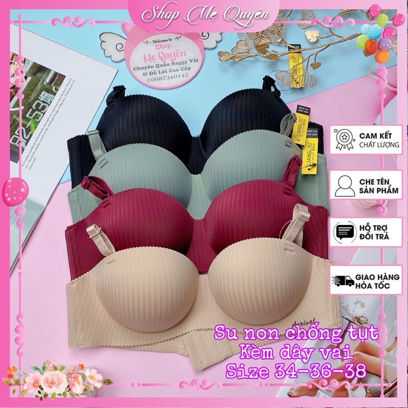 Áo lót, áo ngực su non cup ngang kèm silicon chống tụt siêu chắc, nâng ngực hoàn hảo