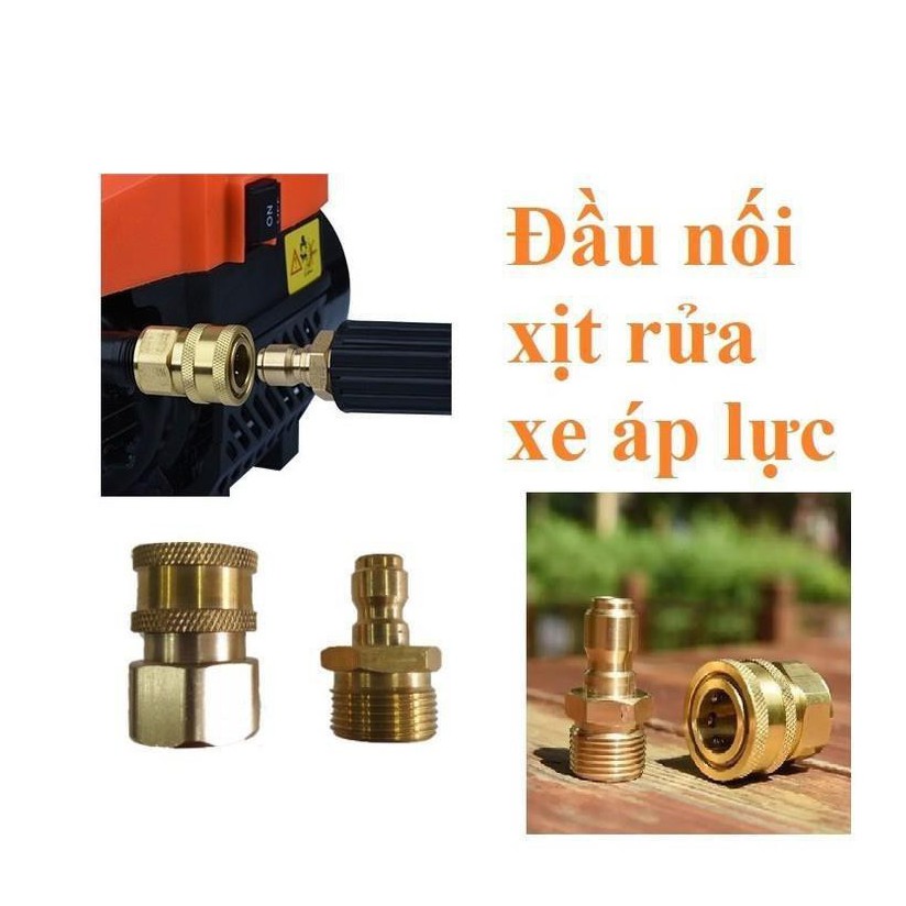 Bộ khớp nối nhanh đầu vào nước cho máy rửa xe áp lực cao, máy xịt rửa cao áp, máy rửa xe gia đình