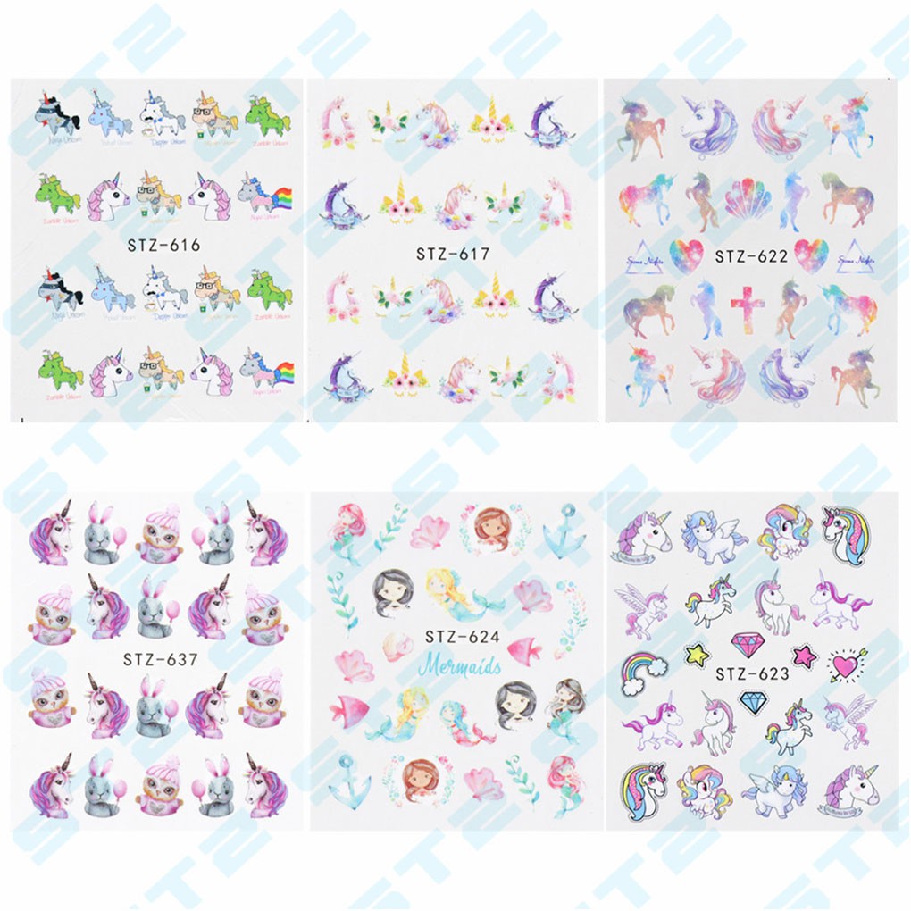 [Hàng mới về] Set 40 miếng dán trang trí móng tay họa tiết hoạt hình dễ thương