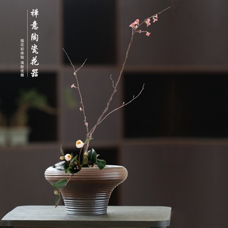 Phong cách trung hoa dụng cụ sắp xếp hoa gốm jianshan đĩa sắp xếp phong cách nhật bản nhỏ nguyên bản hoa ware zen cây cảnh chậu hoa đĩa hoa