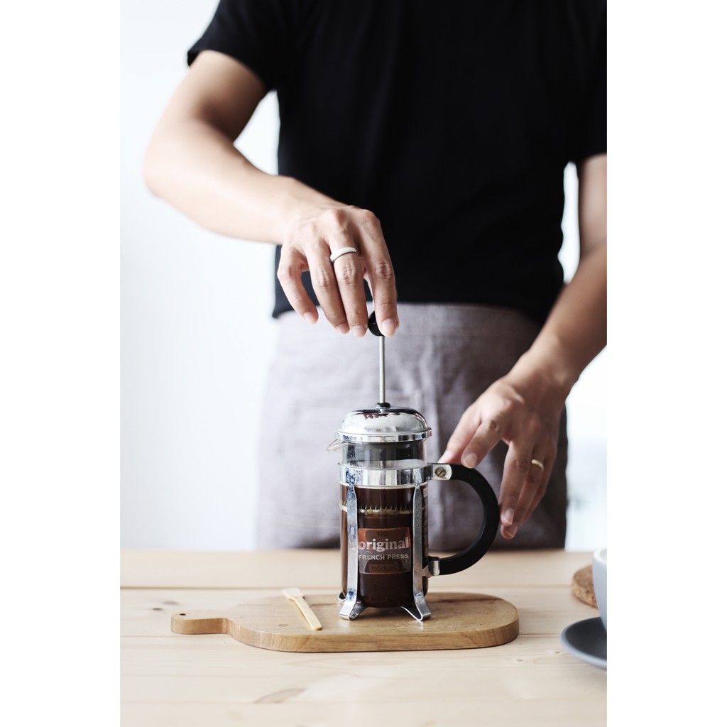 Bình Pha Cafe Kiểu Pháp 350ml (Bạc) - Bình pha cà phê french press - Dùng để pha trà hay cà phê