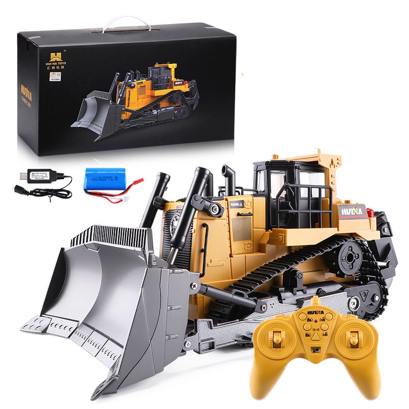 Xe Ủi Đất Điều Khiển Từ Xa Huina RC 1569 9Chanel Điều Khiển Từ Xa 1520/1567 Kèm Phụ Kiện