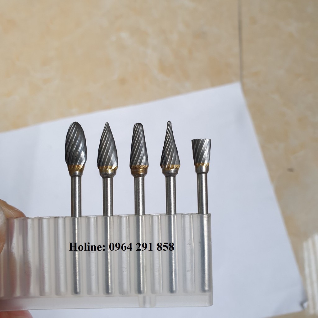 Mũi mài hợp kim cán 3x6mm - mũi phá gỗ dọc đơn cán 3mm - mũi doa hợp kim