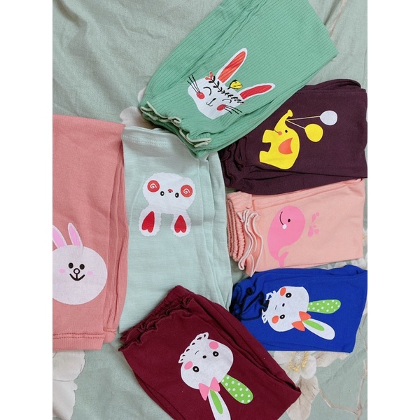 Quần dài legging cho bé gái chất len tăm