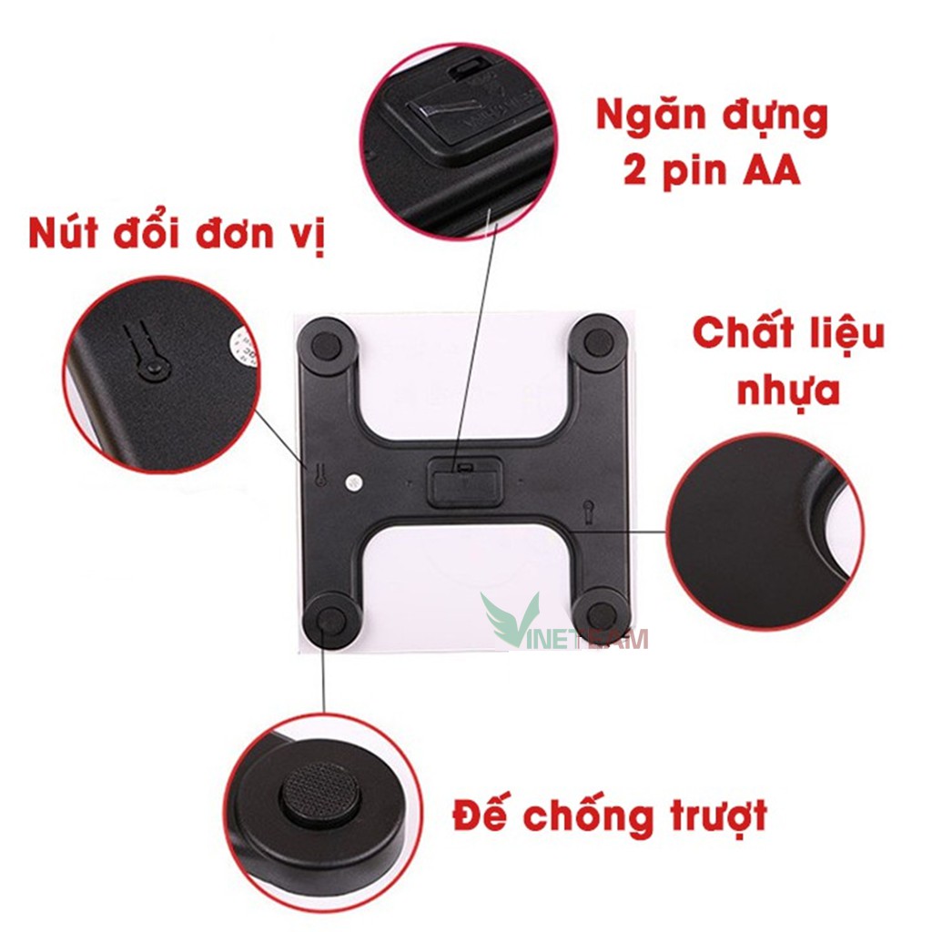 Cân sức khỏe gia đình xịn - Cân điện tử có thể sạc được (Ko cần mua pin) - Bền tốt, độ chính xác cao -dc4071