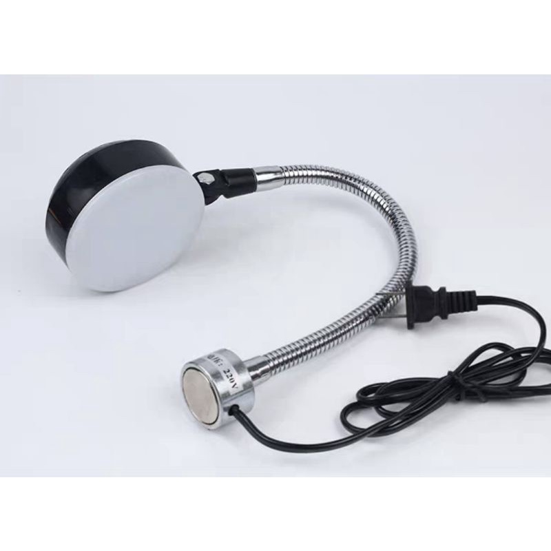 Đèn kỹ thuật 220v-12w đế từ gắn máy khoan bàn, phay, tiện TẶNG 3 CÂY THƯỚC 15CM, 20CM, 30CM BẰNG THÉP KHÔNG RỈ