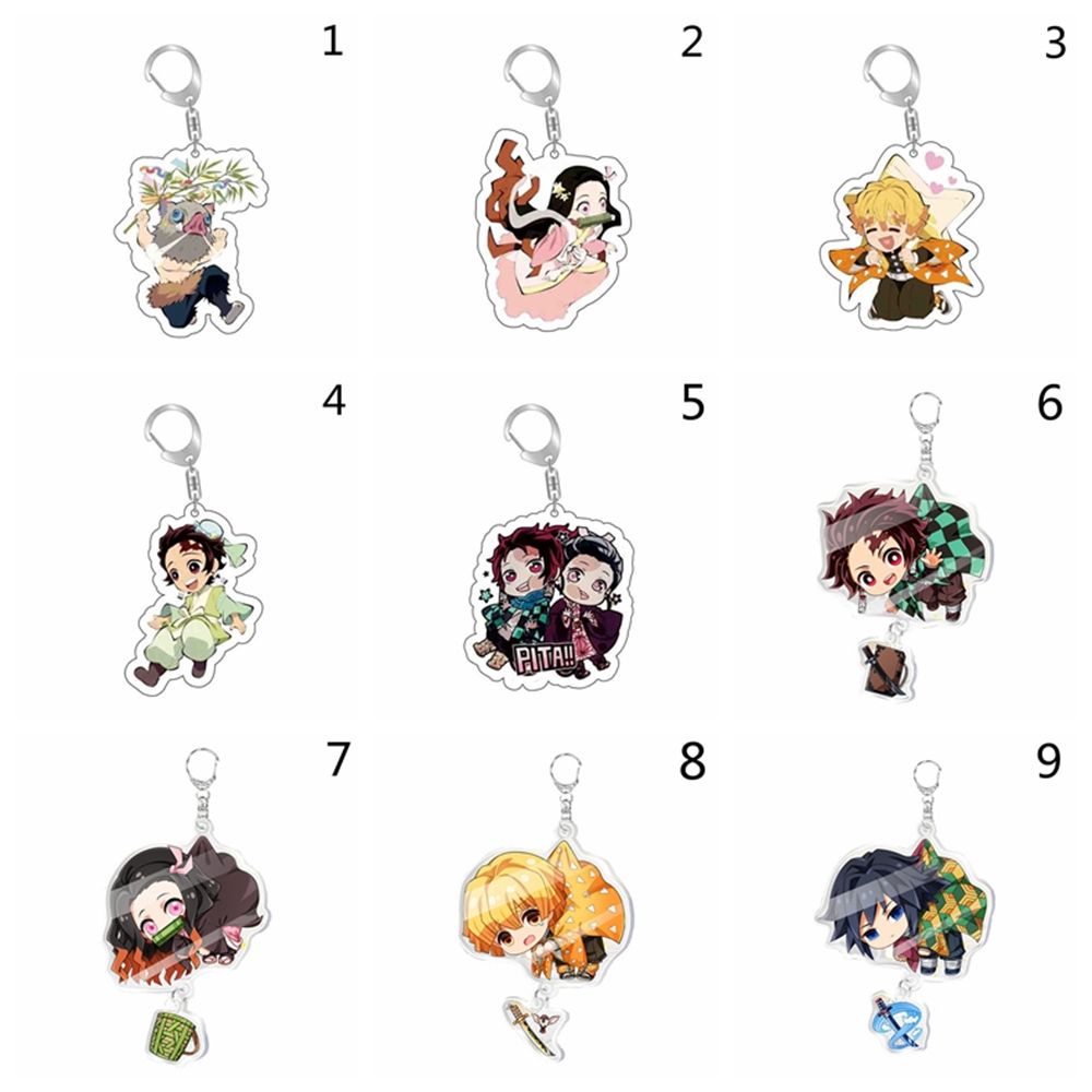 Móc Khóa Acrylic Họa Tiết Hoạt Hình Demon Slayer Kimetsu No Yaiba Kamado Tanjirou