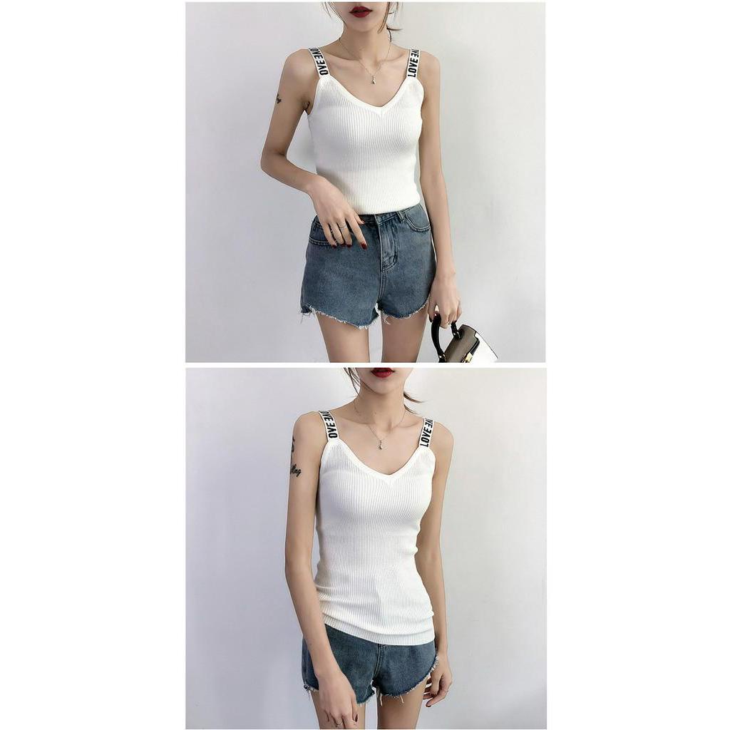 Áo Thun Sát Nách Dây In Chữ Thời Trang Hè  Cho Nữ