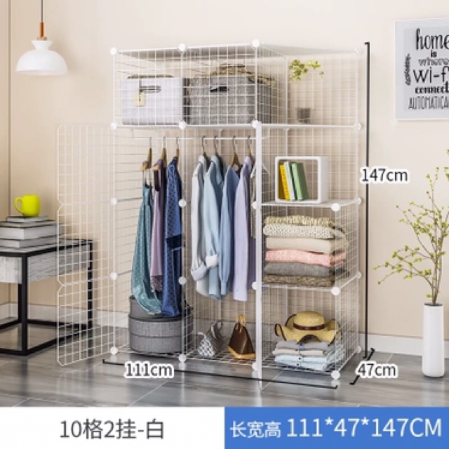 TỦ LƯỚI SẮT / THÉP LẮP GHÉP DECOR, ĐỂ ĐỒ ĐA NĂNG THÔNG MINH (Tặng chốt, bán theo tấm)