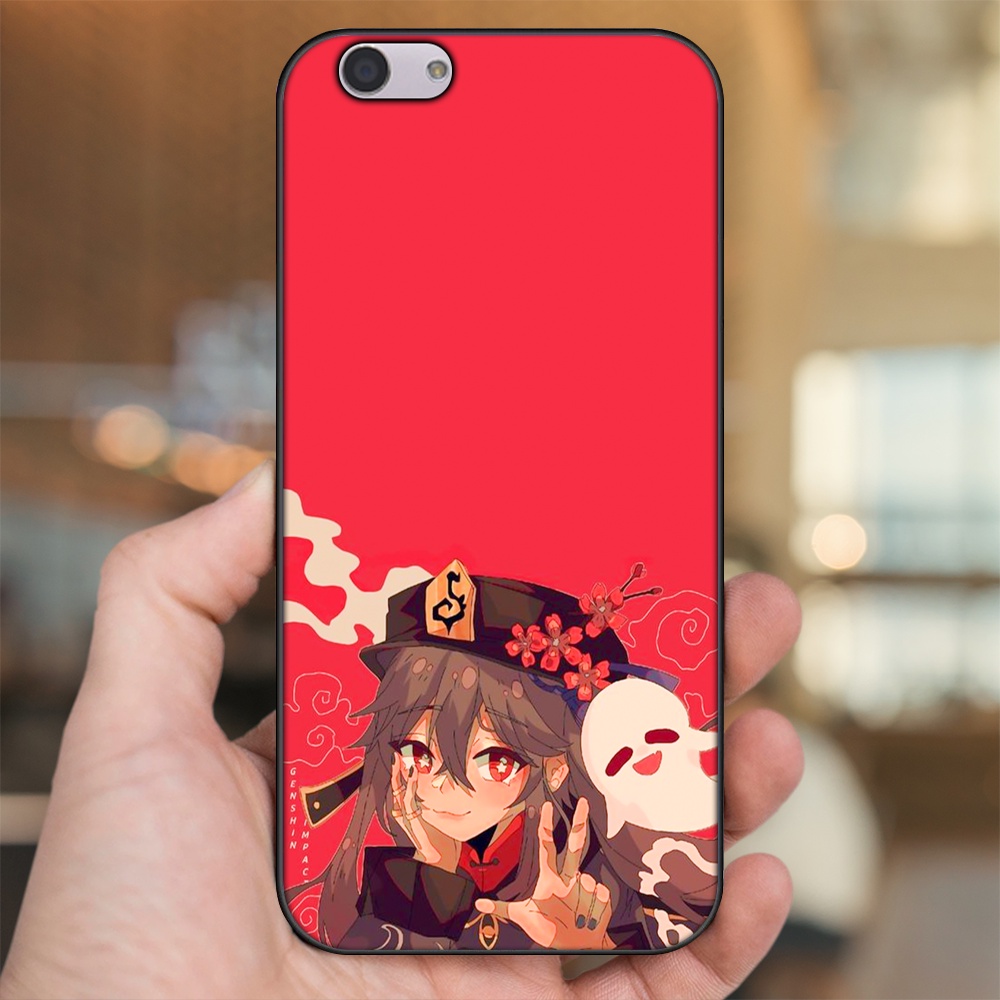 Ốp lưng Oppo F1s, F3, F3 Plus viền đen in hình Hutao Genshin Impact