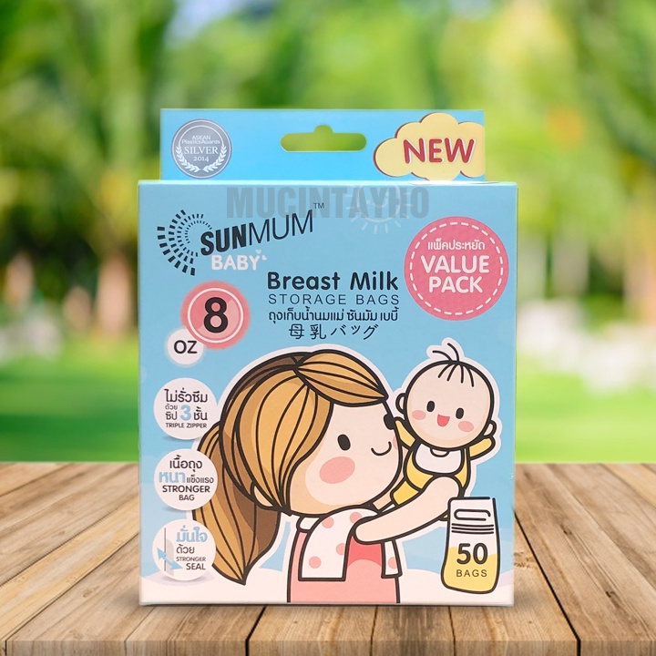 Hộp 50 túi trữ sữa Sunmum Thái Lan 250ml