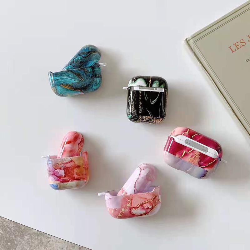 Vỏ Bảo Vệ Hộp Sạc Tai Nghe AirPods 3 Pro 2 3 Chống Sốc Họa Tiết Vân Đá Thời Trang