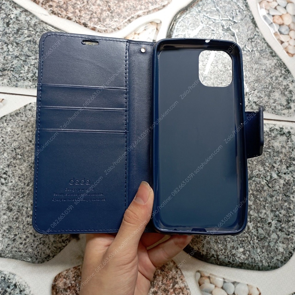 Bao da Samsung Galaxy A03 chất liệu da sang trọng, có ngăn đựng thẻ siêu tiện dụng