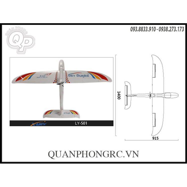 Kit tàu lượn X-UAV Sky Surfer sải cánh 1.4 mét