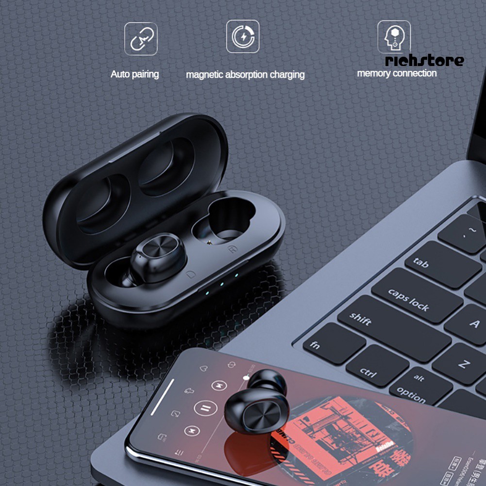 EJ_B5 Stylish TWS Bluetooth 5.0 Mini Sports Earbuds Earphones HiFi Stereo Headset