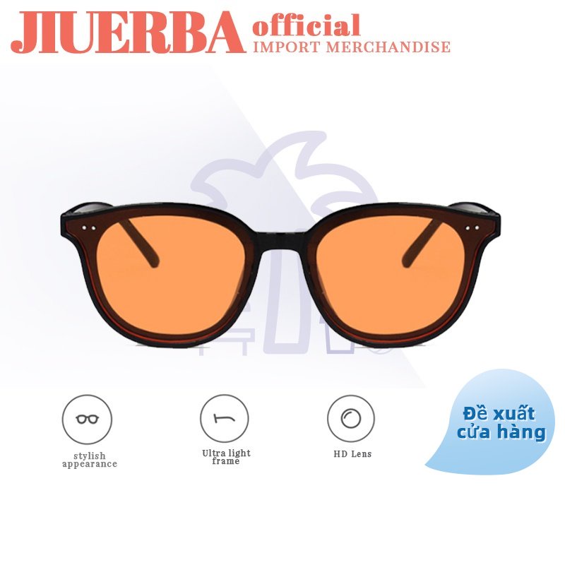 Kính mát JIUERBA 3045 gọng hình oval chống tia UV400 phong cách Hàn Quốc thời trang cho nam nữ