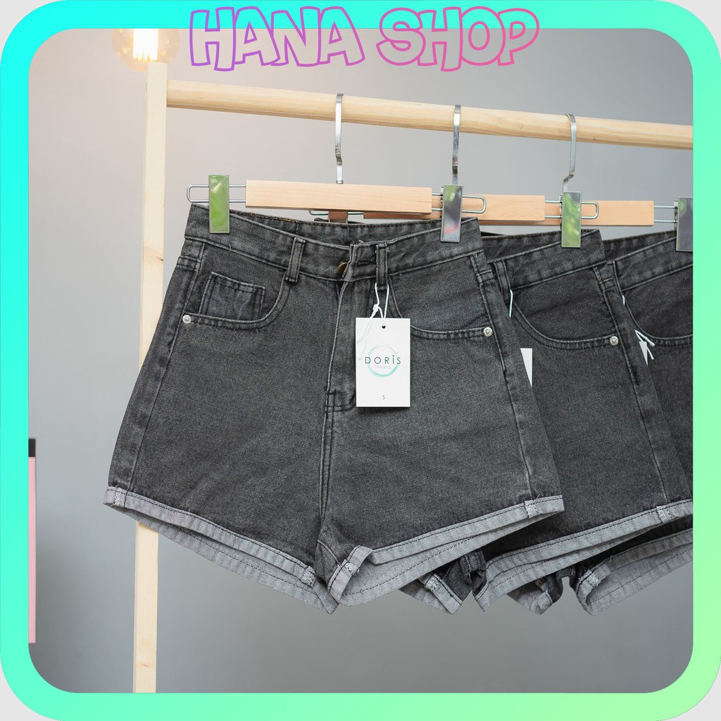 Quần Short Jean Lật Lai, Quần Đùi Nữ Trơn 2 Màu