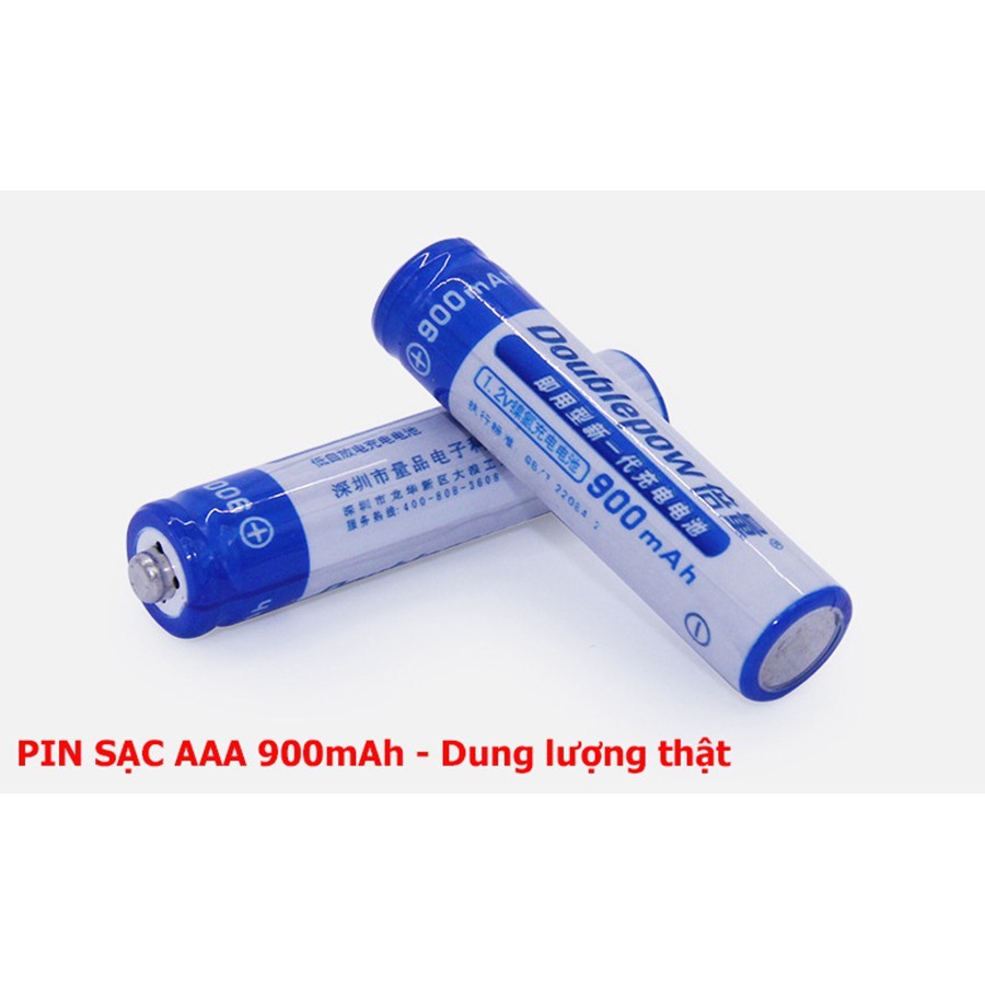 Bộ 4 viên pin tiểu sạc Doublepow AAA 900mAh