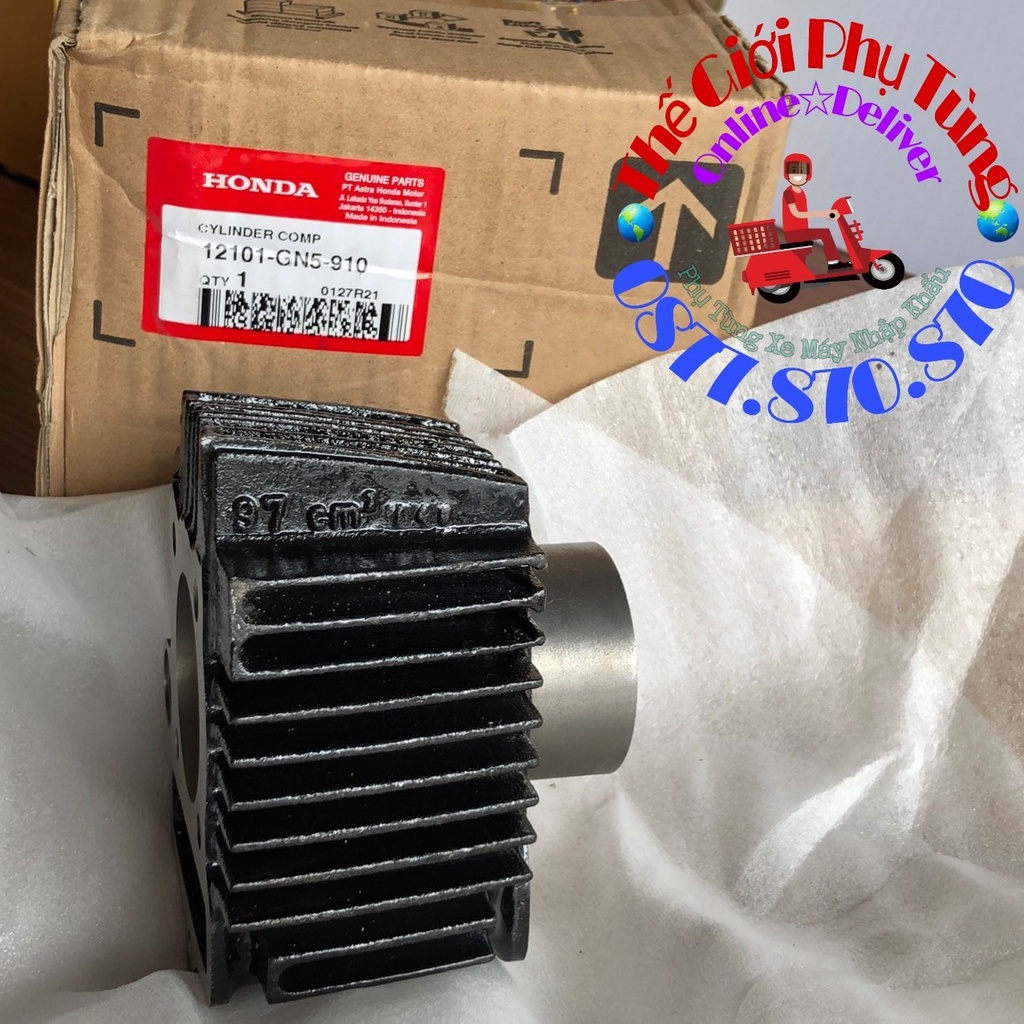 Bộ nòng - Piston bạc Dream thái zin chính hãng Honda Indonesia nhập khẩu - 12101-GN5-910/ 131A1-GN5-913