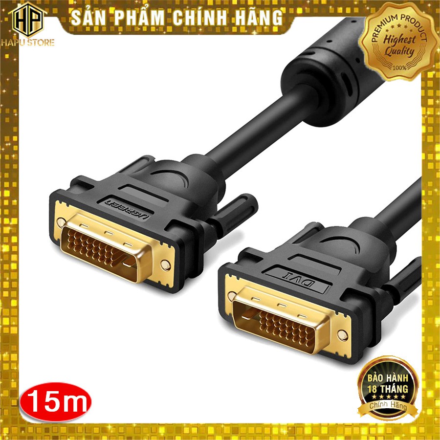 Cáp tín hiệu DVI 24+1 Ugreen 11603 dài 15m chính hãng - Dây DVI chất lượng cao - Hapustore